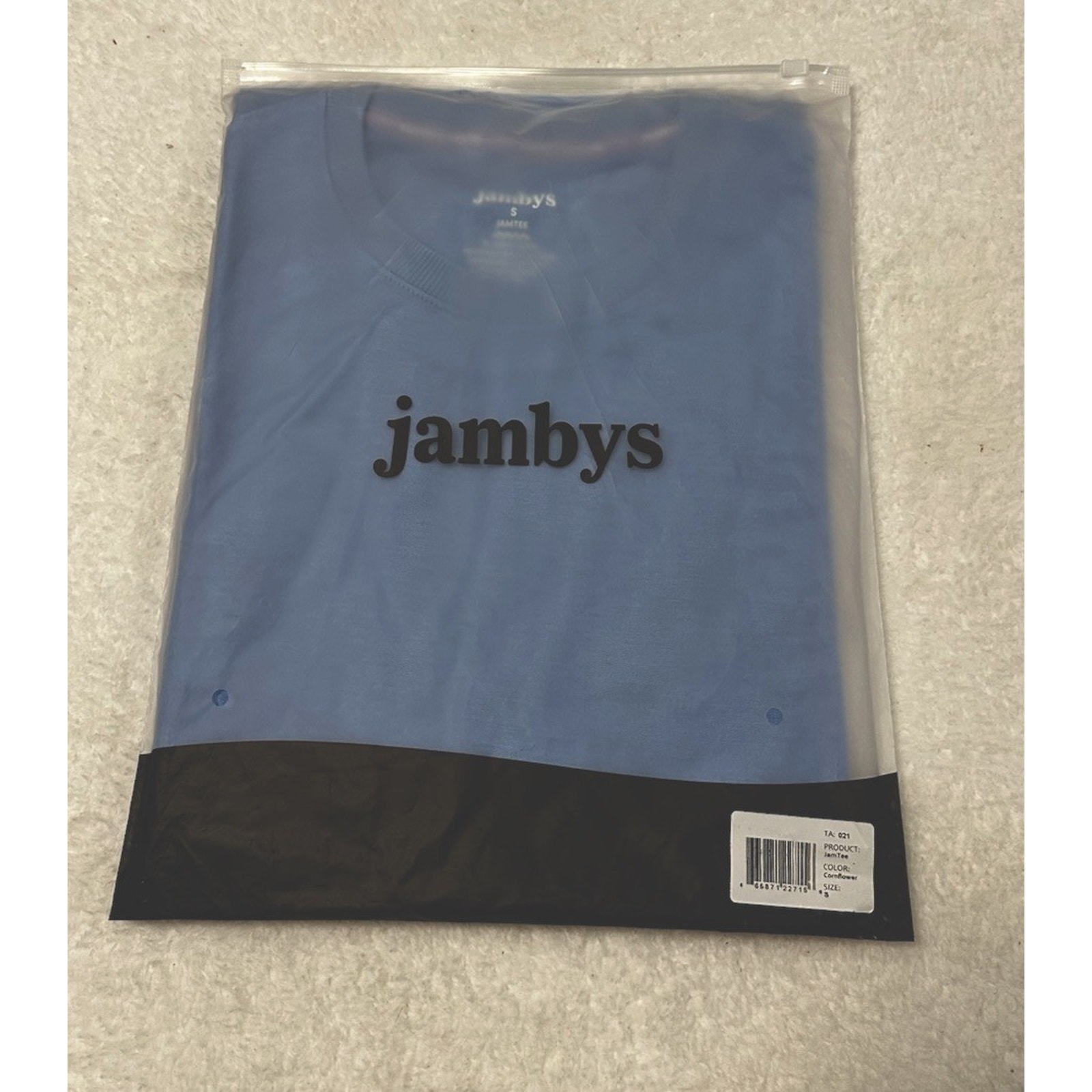 Jamby Adult Jamtee Small Short Sleeve Crew Neck Cornflower Blue T-Shirt Nwt — image 2 of 8
